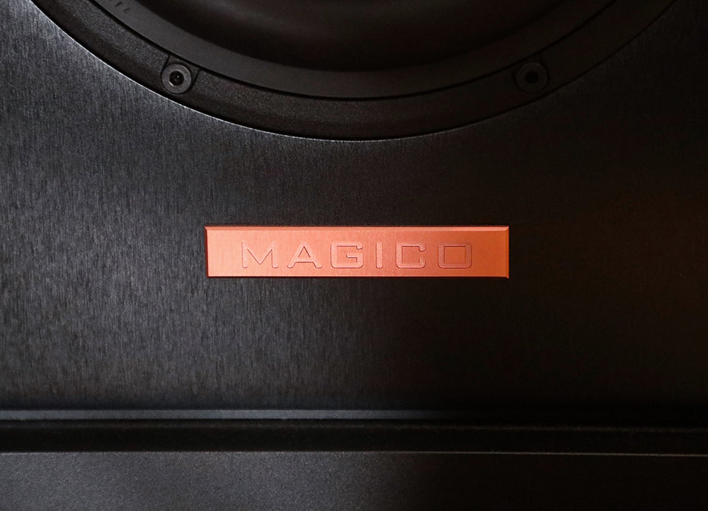 Simple elegance: the Magico nameplate.