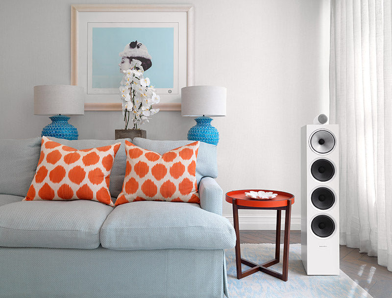 Curtains can be an effective method of controlling sidewall reflections, or helping to even out your speakers' room behavior if one is near a wall and the other near an open space. Shown: B&amp;W Model 702 S2 loudspeaker. Courtesy of the B&amp;W Media Gallery.