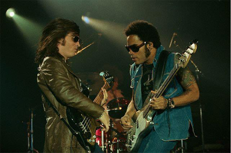 Getting to the bottom of it: Jack Daley and Lenny Kravitz. Courtesy of Jack Daley/Northstar Artists.